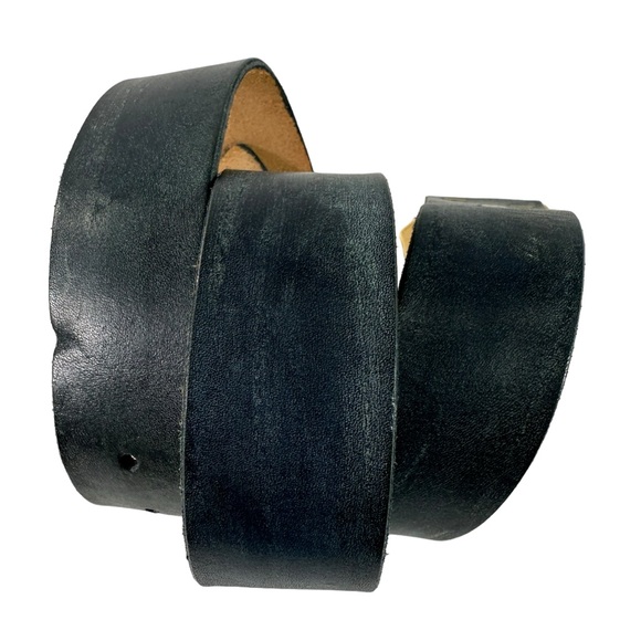 Vintage Eisenhower one dollar double buckle black leather belt  size 36 - Picture 8 of 10